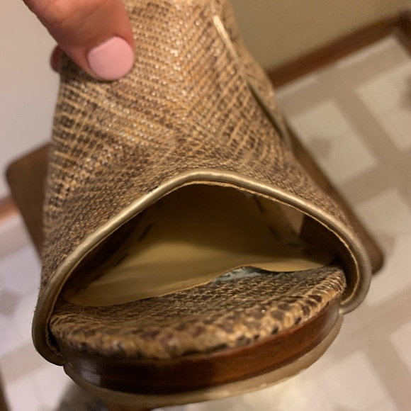 Nine West open toed faux snakeskin pumps - Picture 8 of 8